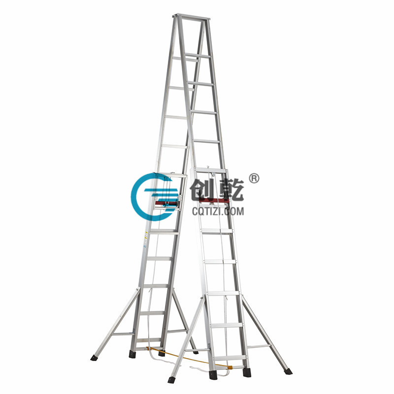 【柳州】經(jīng)銷客戶采購(gòu)10米人字拉升梯,加厚